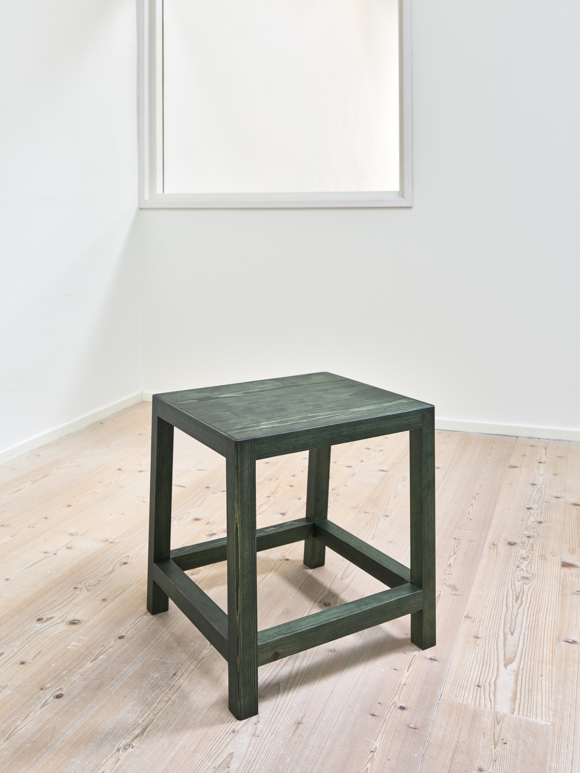 Close up on Workshop Stool in Forest Green