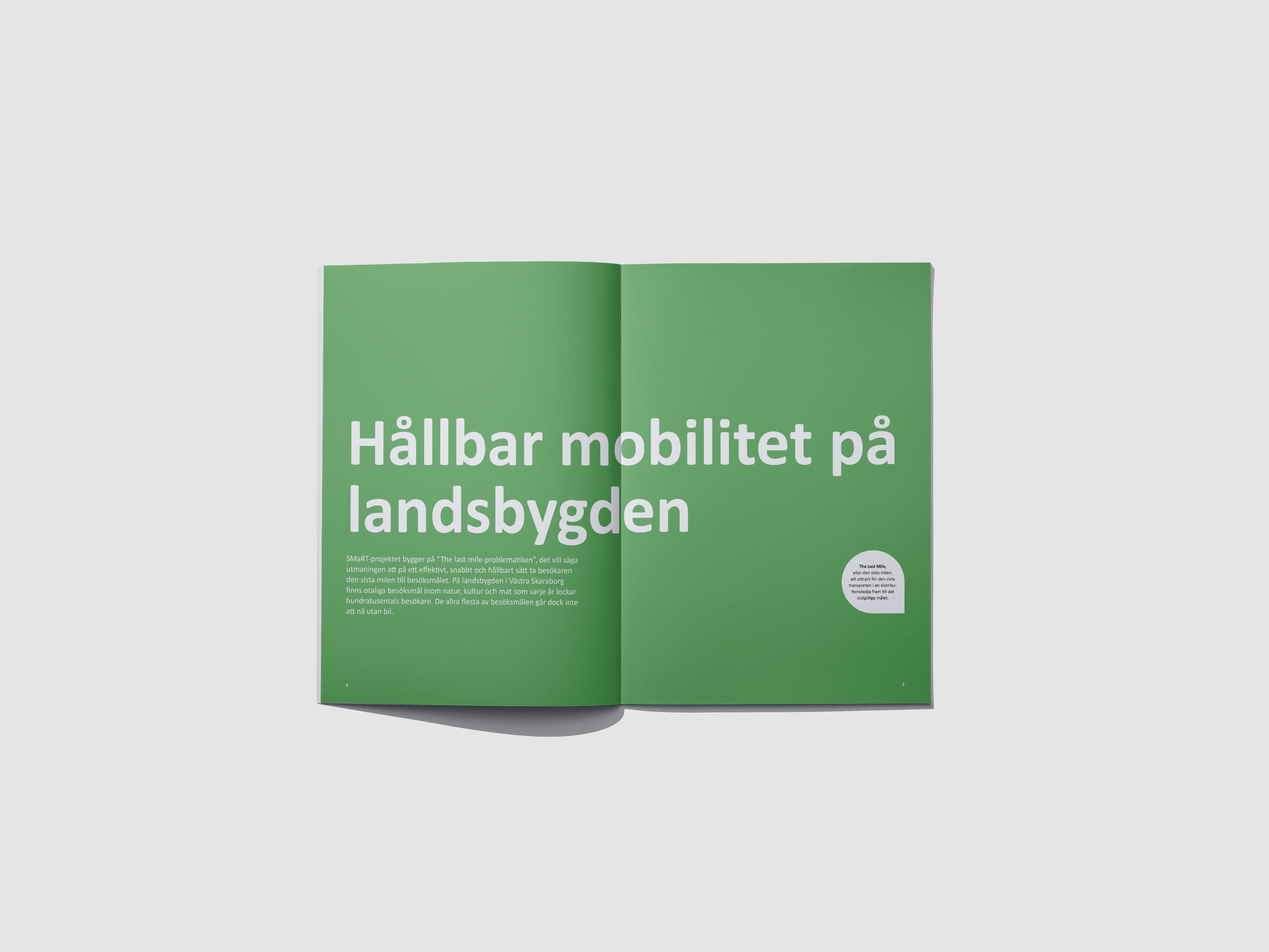 Spread from the report showing the title 'Hållbar mobilitet för landsbygden'